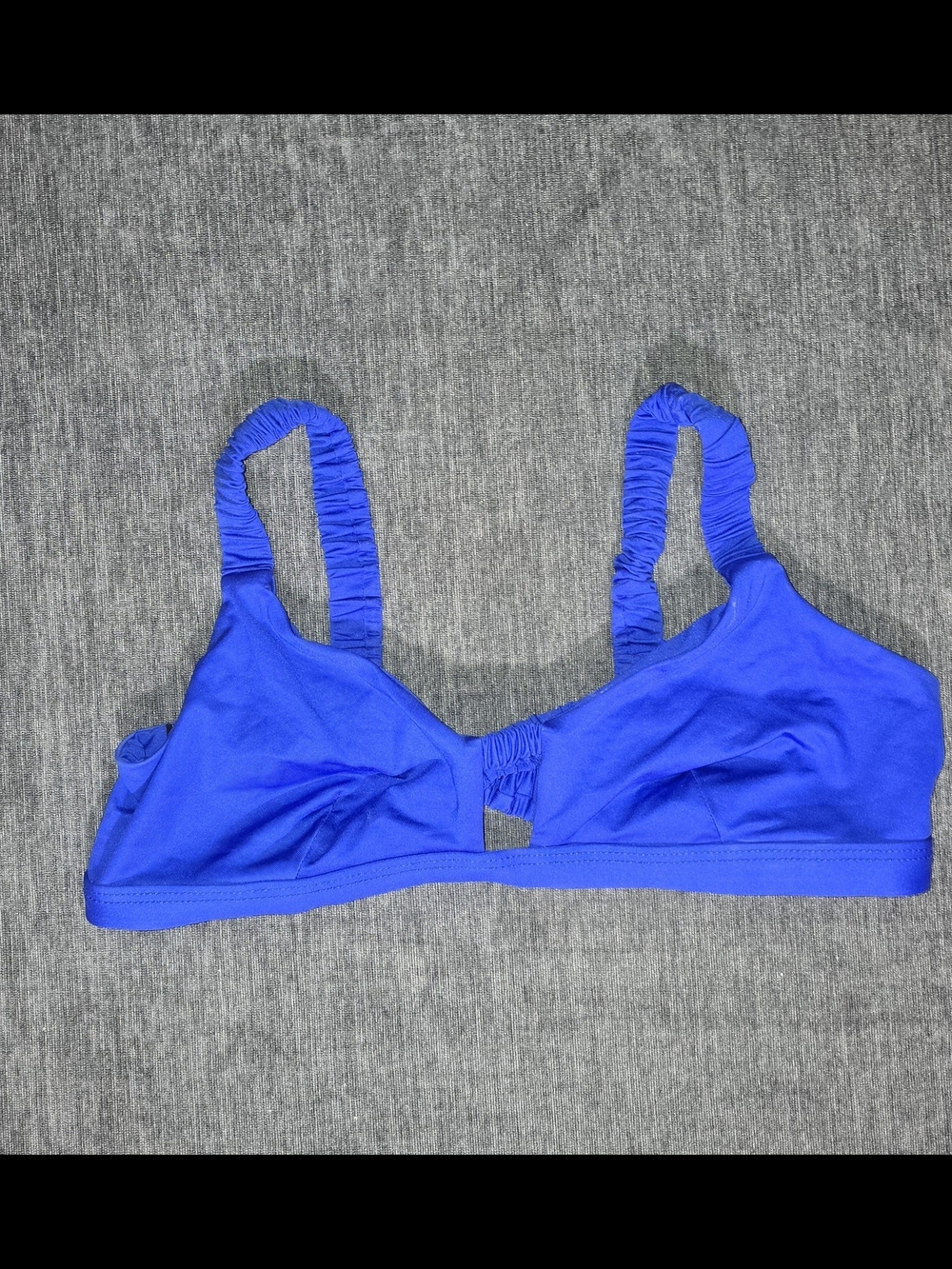 Vitamin A Sienna Ruched Bikini Top Cobalt Blue Criss Cross Back Sustainable S